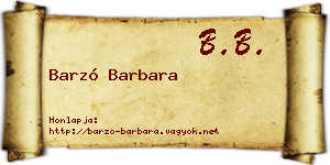 Barzó Barbara névjegykártya